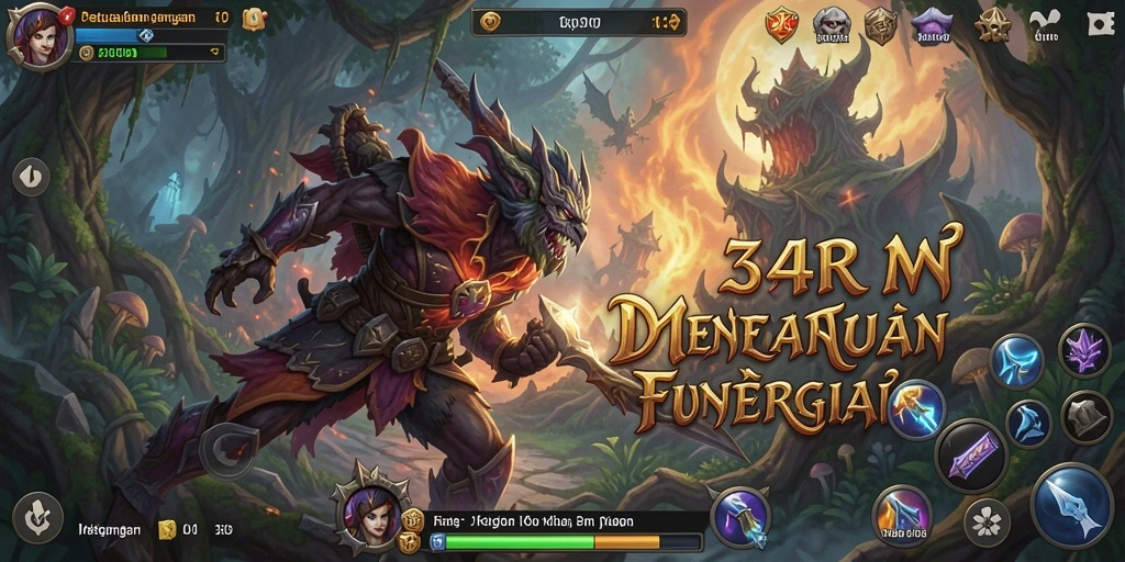 Screenshot gameplay 34R yang menampilkan petualangan seru di dunia fantasi.