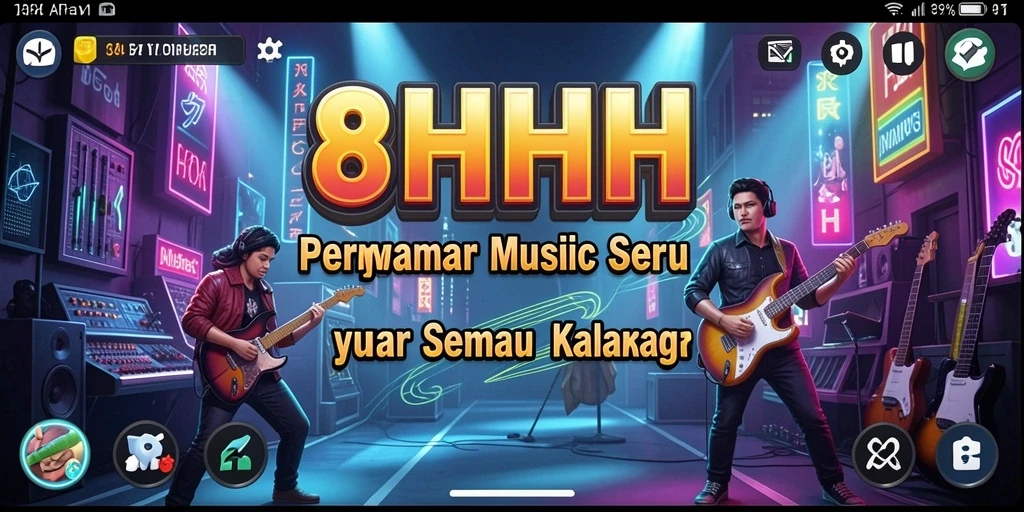 Tampilan gameplay seru di 8HHH dengan berbagai pilihan lagu.