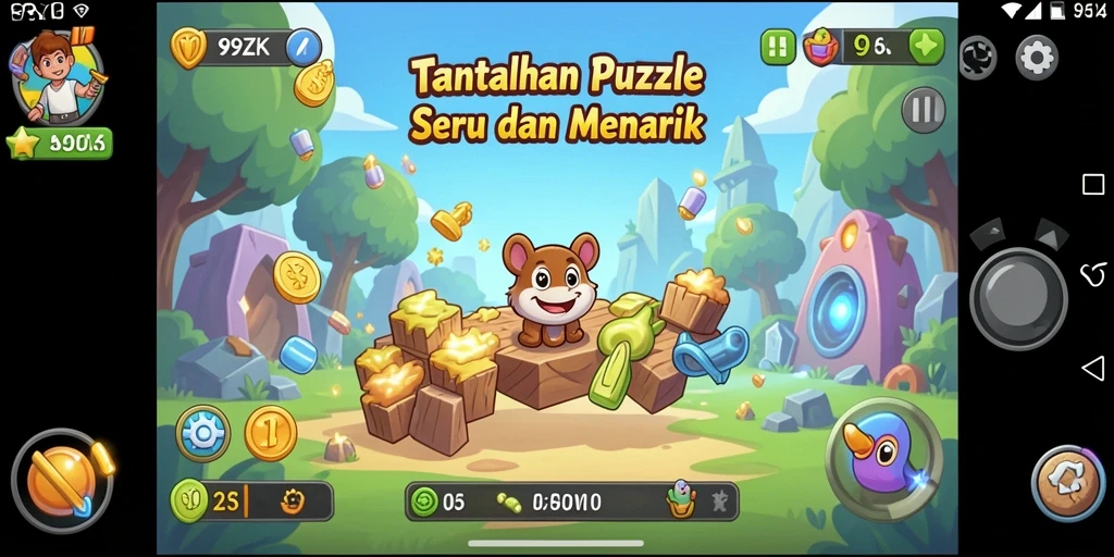 Screenshot gameplay 99ZK menampilkan tantangan Puzzle yang mengasyikkan.