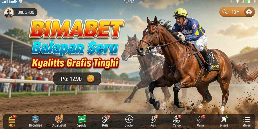 Tampilan gameplay seru di balapan BIMABET dengan kendaraan berkecepatan tinggi.