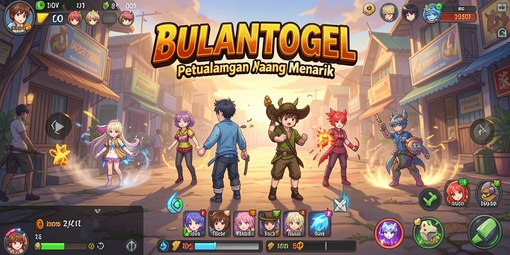Tampilan gameplay seru dari BULANTOGEL dalam suasana anime.