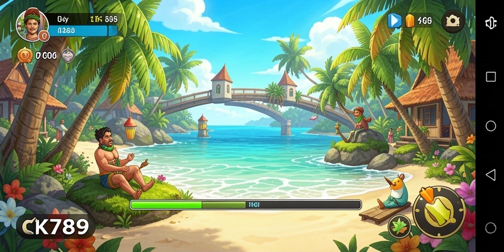 Tampilan gameplay CK789 yang penuh warna dan menarik.