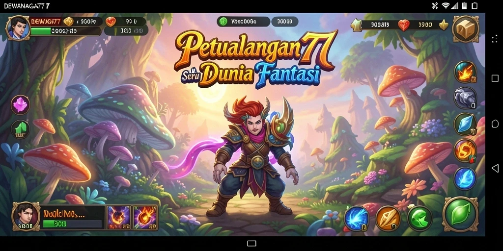 Tampilan gameplay DEWANAGA77 yang menampilkan petualangan seru di dunia fantasi.