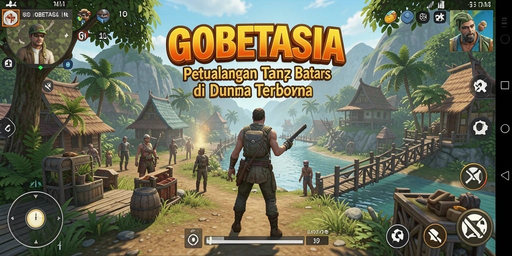 Screenshot GOBETASIA menunjukkan aksi eksplorasi seru di dunia terbuka.