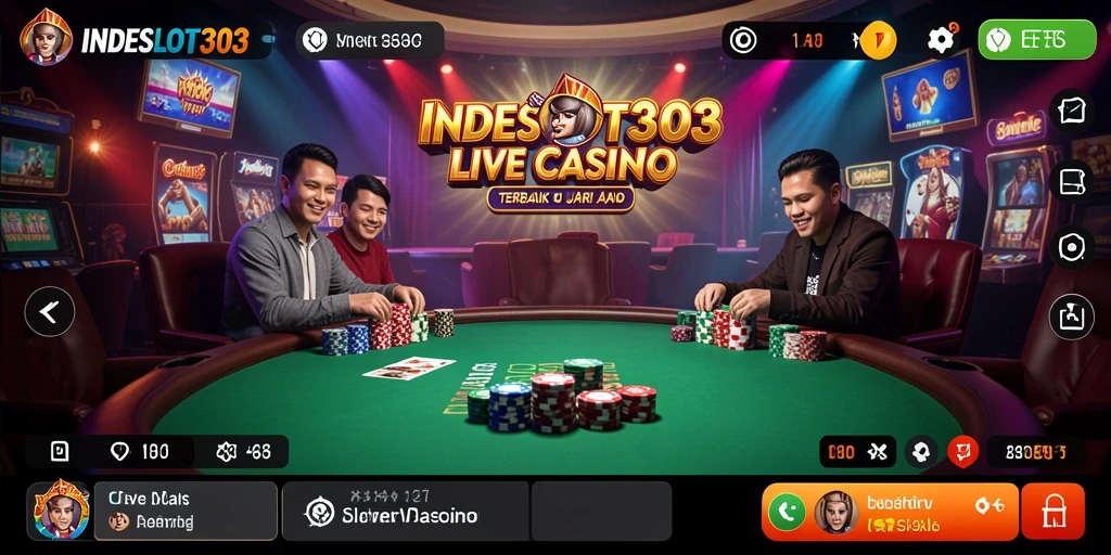 Tampilan gameplay Live Casino yang menakjubkan dan interaktif di INDESLOT303.