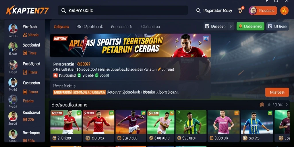 Screenshot utama KAPTEN77 menampilkan antarmuka taruhan yang menarik dan interaktif.