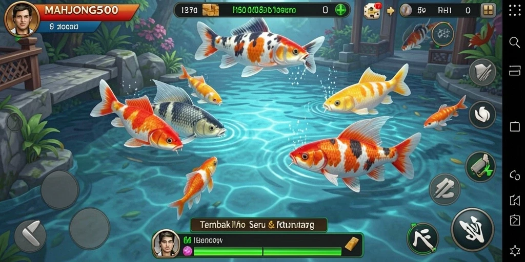 Tampilan gameplay seru dari MAHJONG500 yang penuh aksi tembak ikan.