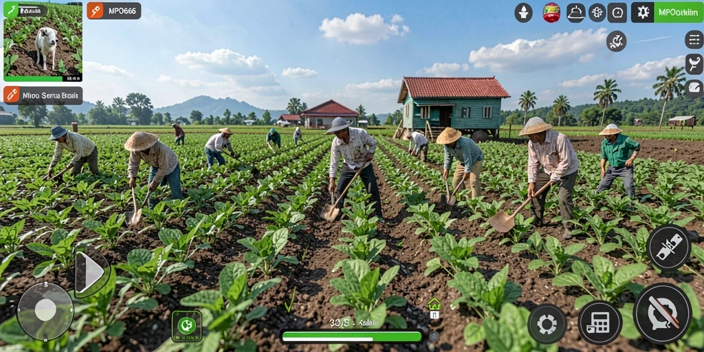 Tampilan menarik dalam gameplay bertani yang seru.