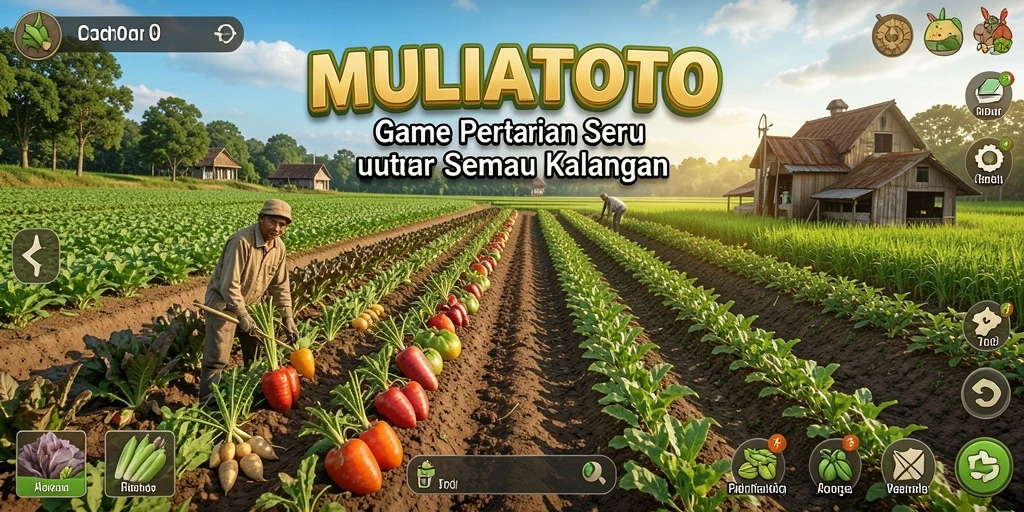 Gameplay seru di ladang MULIATOTO dengan berbagai tanaman.