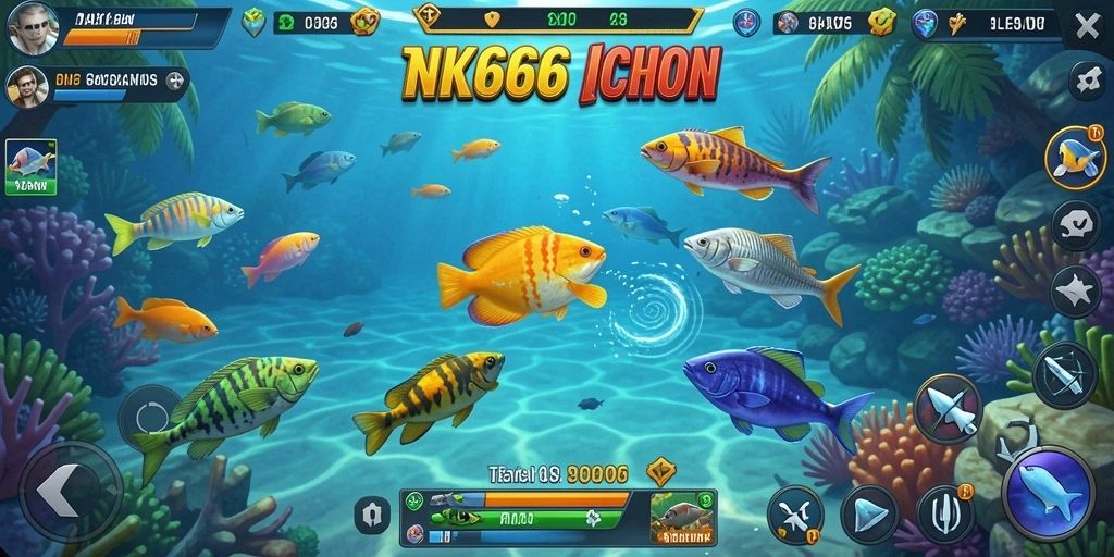 Gameplay seru di NK666 dengan beragam jenis ikan dan senjata.