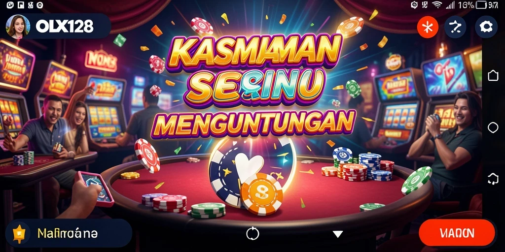 Screenshot gameplay OLX128 menunjukkan keseruan permainan kasino.