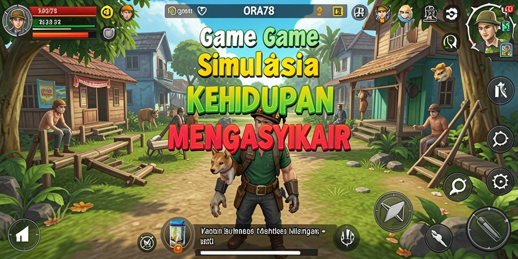 Screenshot utama ORA78 menampilkan gameplay simulasi kehidupan yang mendalam.