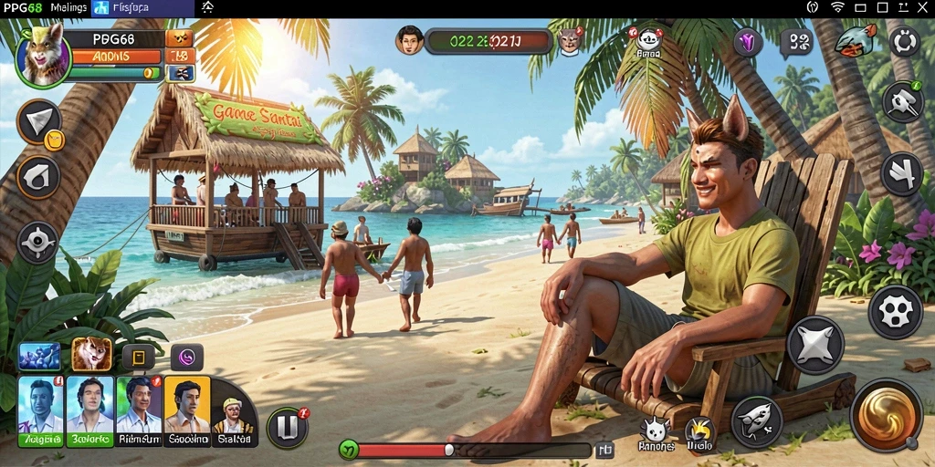 Screenshot menampilkan gameplay PGG68 yang penuh warna dan seru.