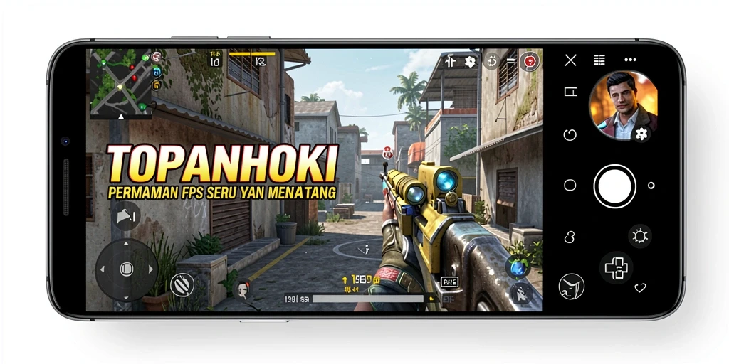 Screenshot gameplay dari <strong>TOPANHOKI</strong> menampilkan aksi tembak-menembak yang mendebarkan.
