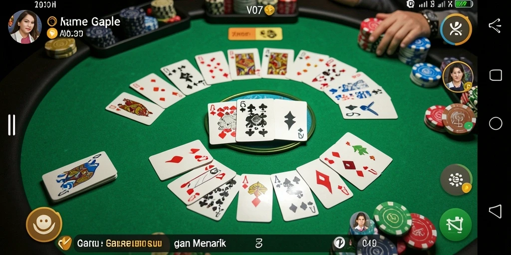 Screenshot gameplay V07 menampilkan serunya bermain Gaple.