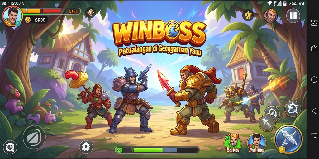 Screenshot gameplay WINBOSS menampilkan aksi seru dalam game Arcade.