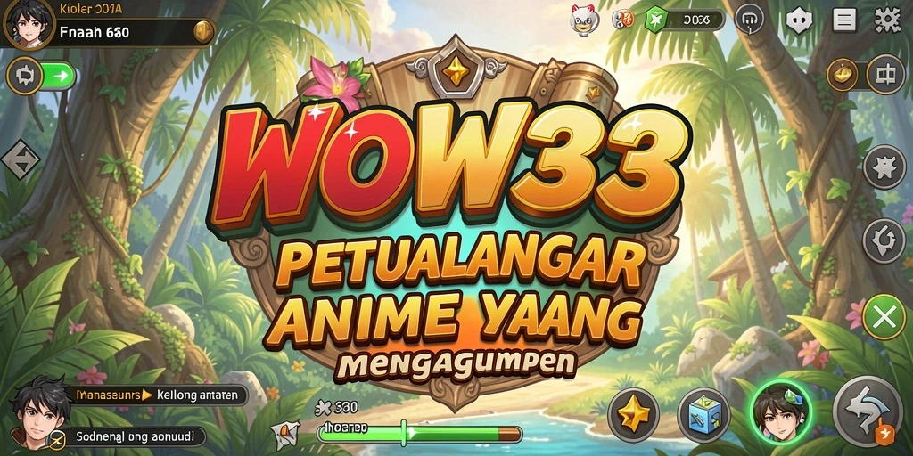 Tampilan gameplay WOW33 dengan aksi karakter Anime yang dinamis.