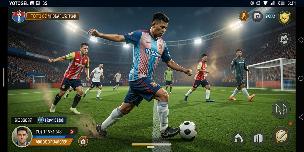 Screenshot YOTOGEL menampilkan aksi seru di lapangan sepak bola.